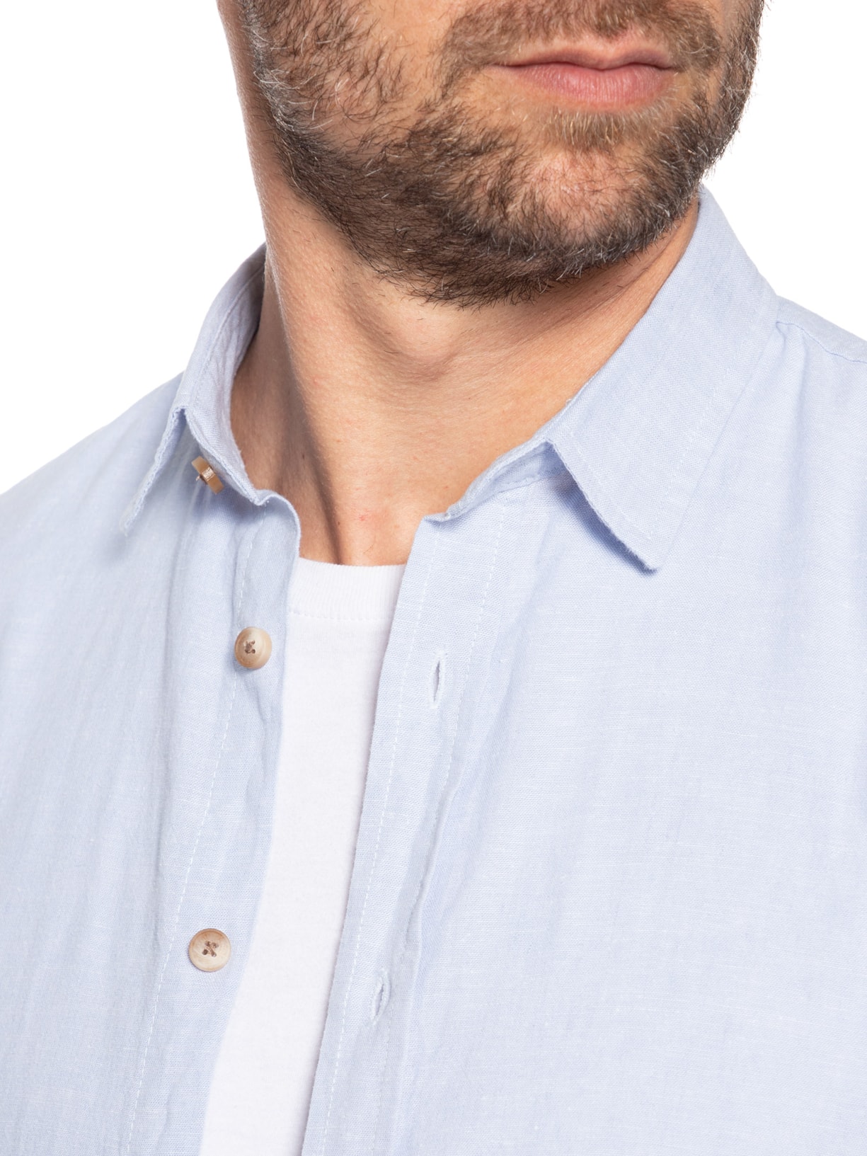 Camisa Masculina De Linho Belize Azul Austral