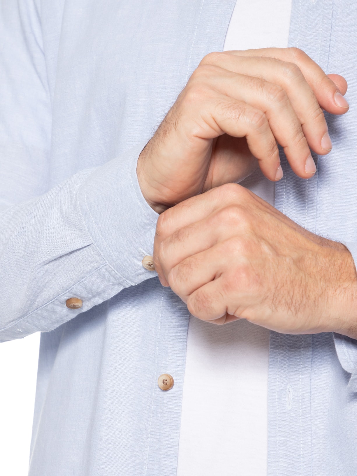 Camisa Masculina De Linho Belize Azul Austral