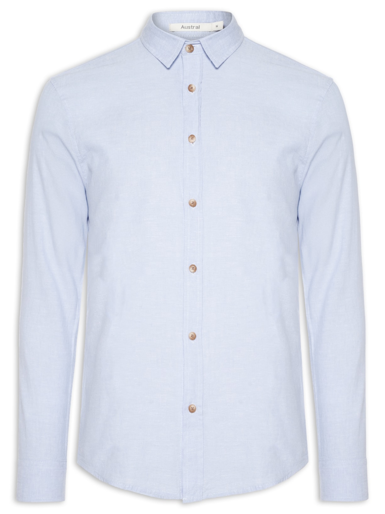 Camisa Masculina De Linho Belize Azul Austral