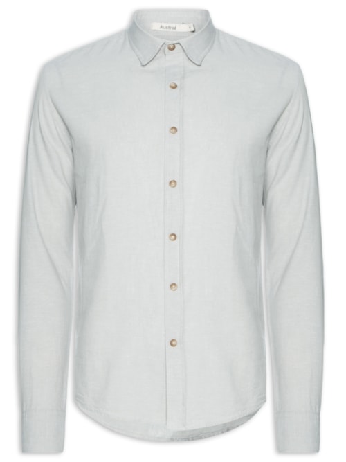 Camisa Masculina De Linho Belize - Cinza