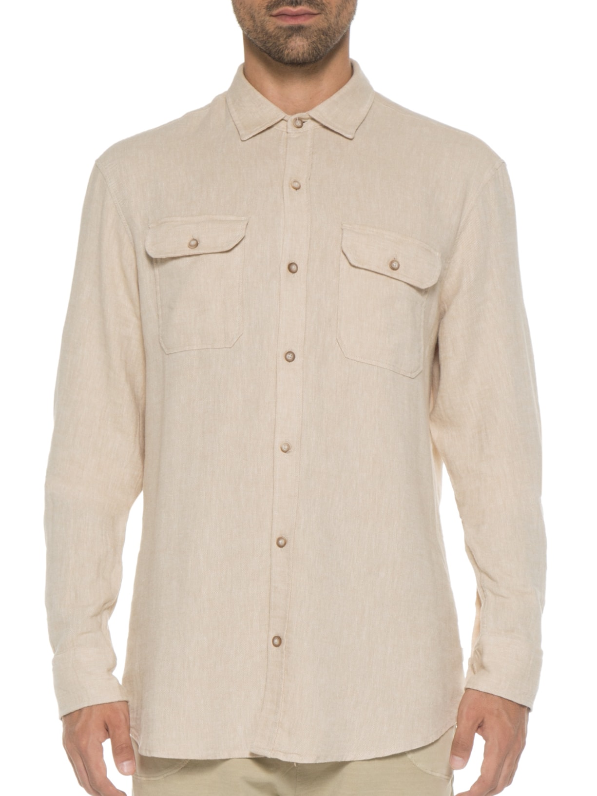 Camisa Masculina De Linho Nassau Bege Austral