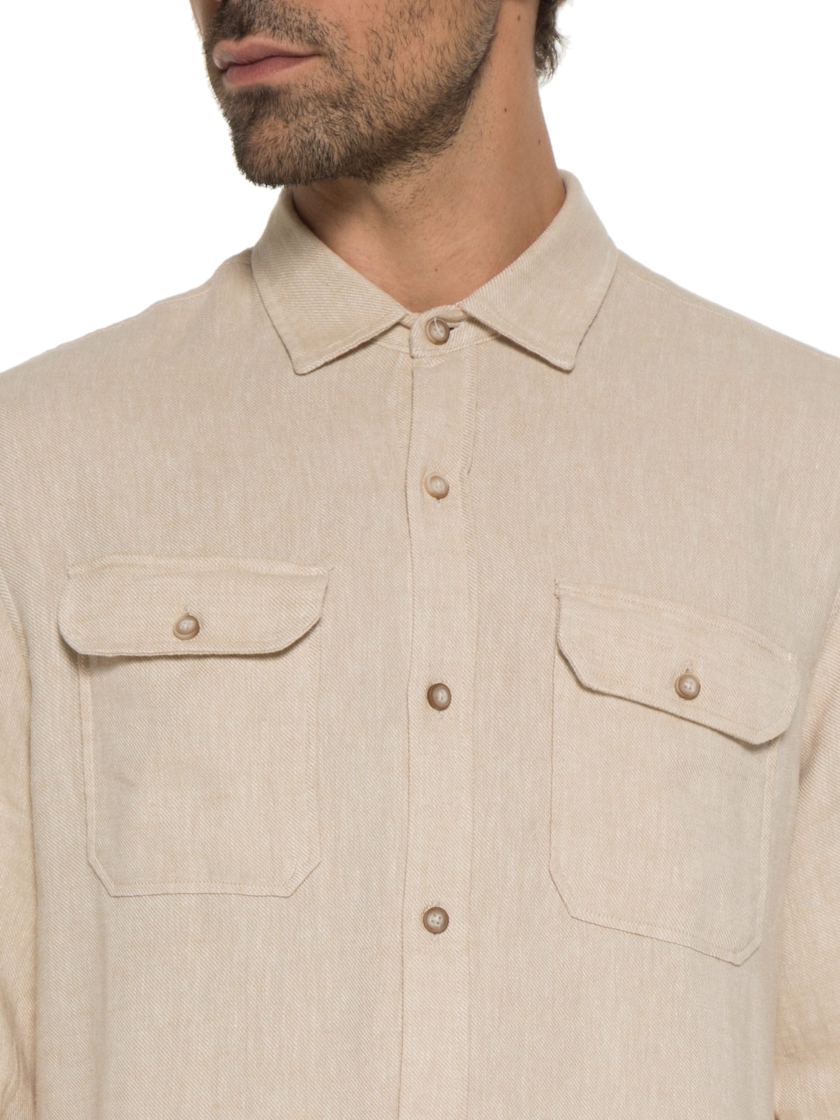 Camisa Masculina De Linho Nassau Bege Austral