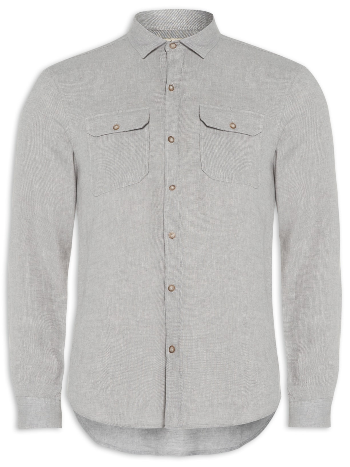 Camisa Masculina De Linho Nassau - Cinza