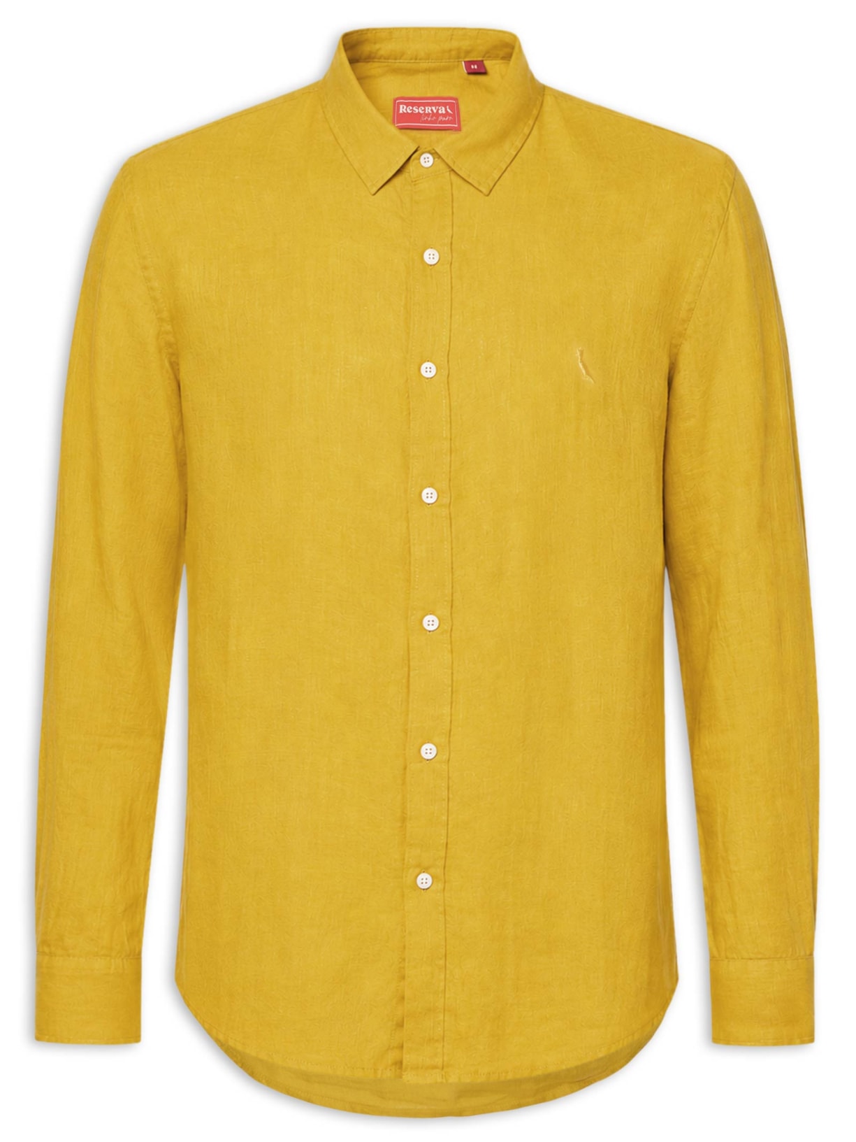 Camisa Masculina de Linho – Amarelo Reserva