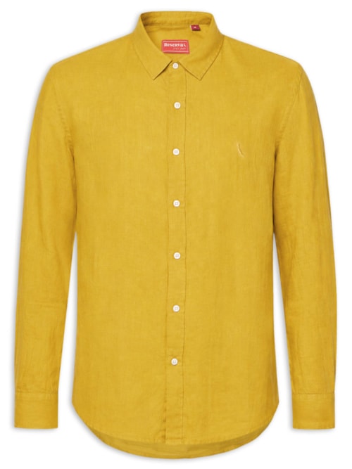 Camisa Masculina de Linho – Amarelo
