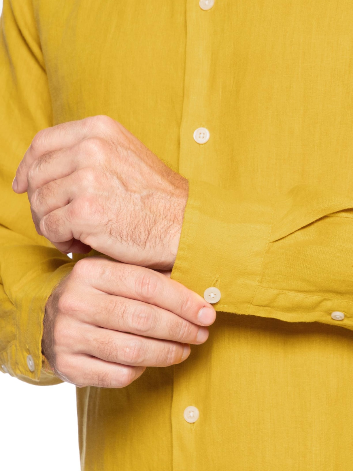 Camisa Masculina de Linho – Amarelo Reserva