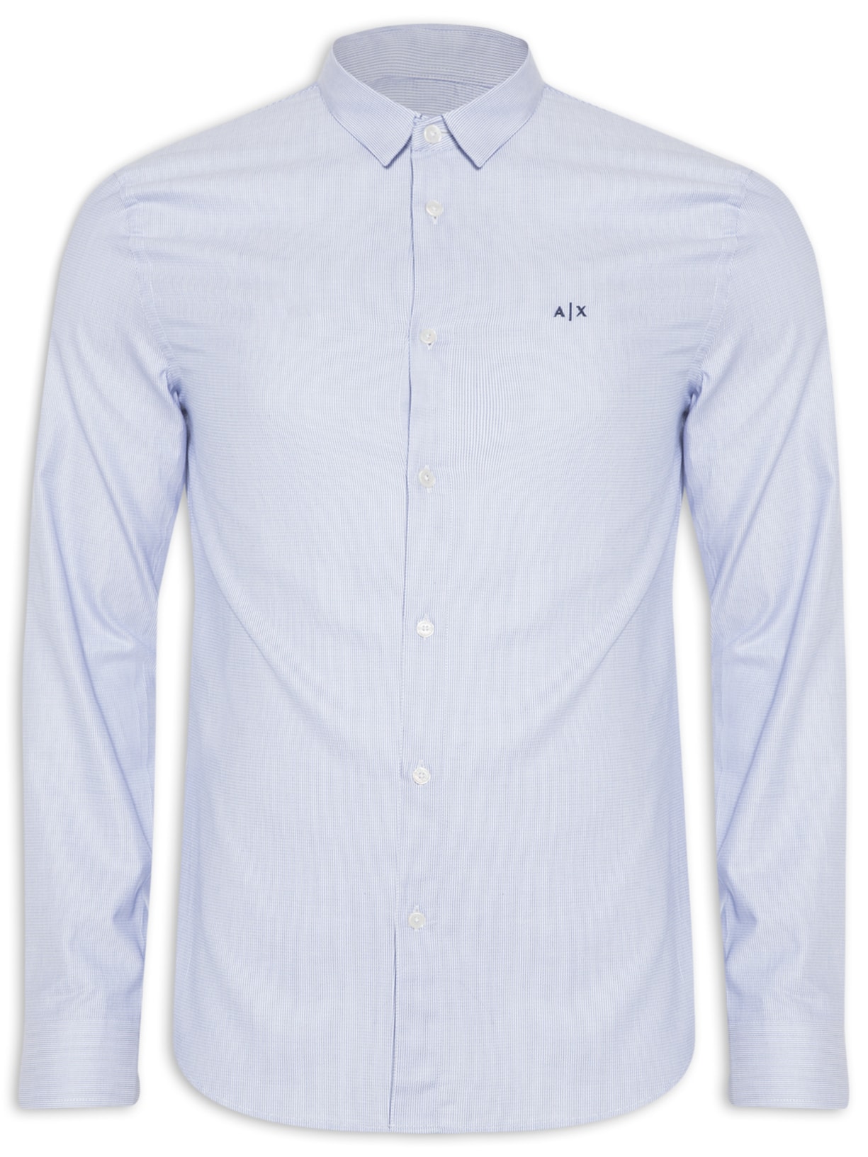 Camisa Masculina De Tecido Plano - Azul