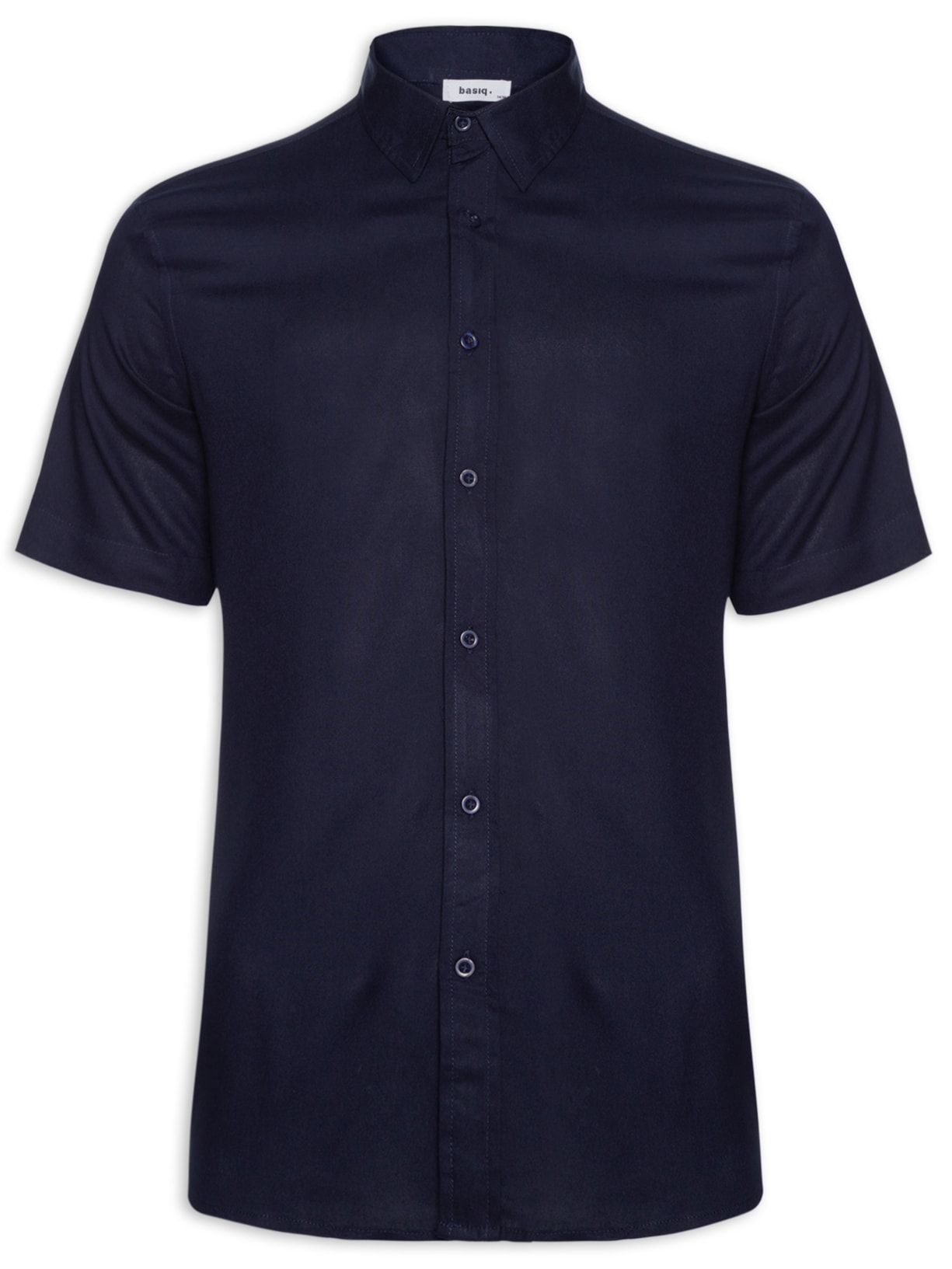 Camisa Masculina De Viscose Manga Curta - Azul