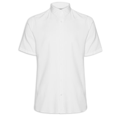 Camisa Masculina De Viscose Manga Curta - Branco