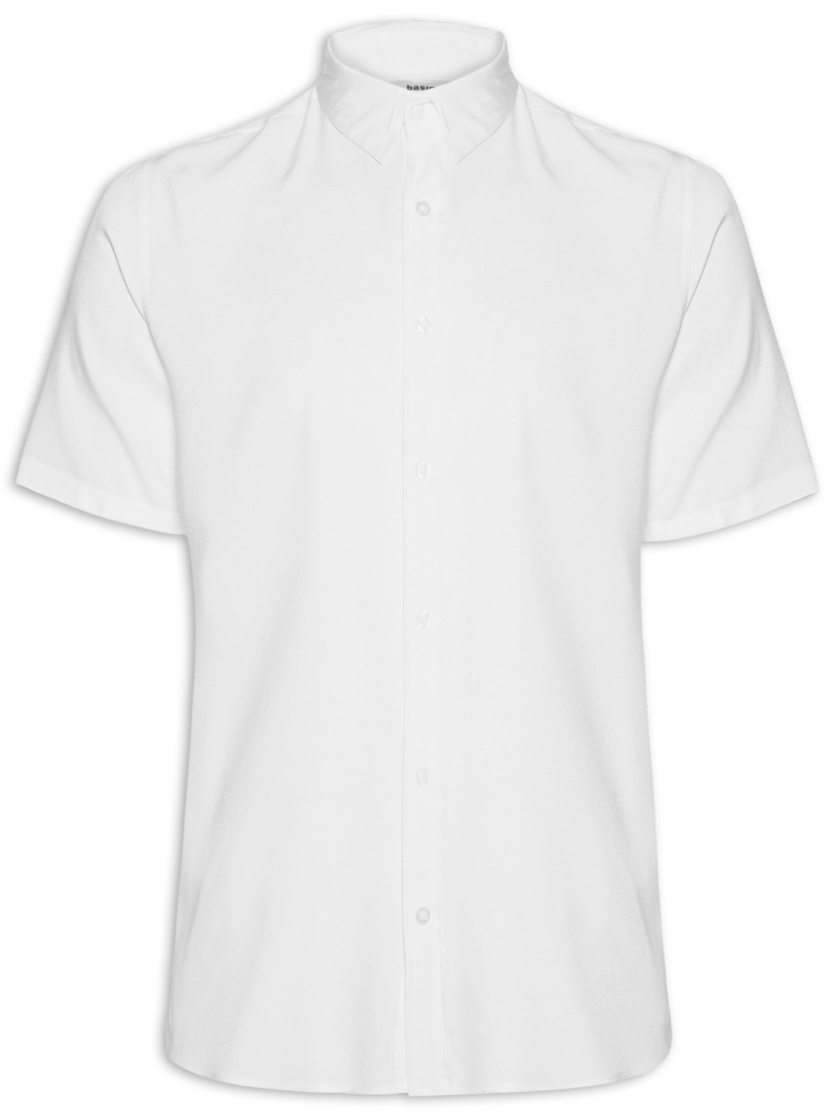 Camisa Masculina De Viscose Manga Curta - Branco