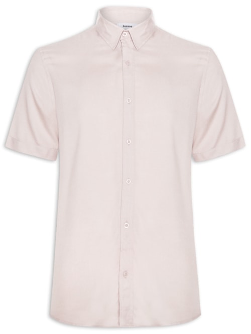 Camisa Masculina De Viscose Manga Curta - Cinza