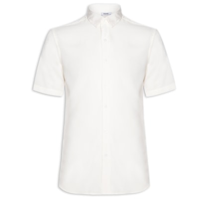 Camisa Masculina De Viscose Manga Curta - Off White