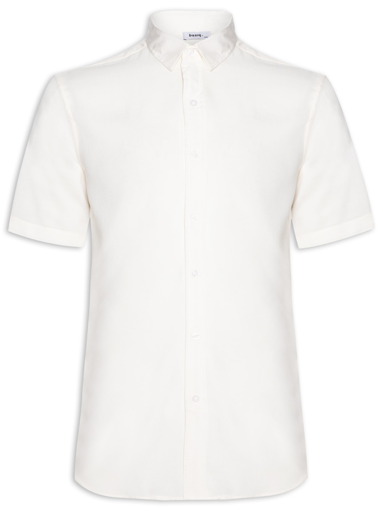 Camisa Masculina De Viscose Manga Curta - Off White