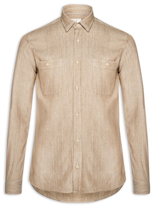 Camisa Masculina Denim - Bege