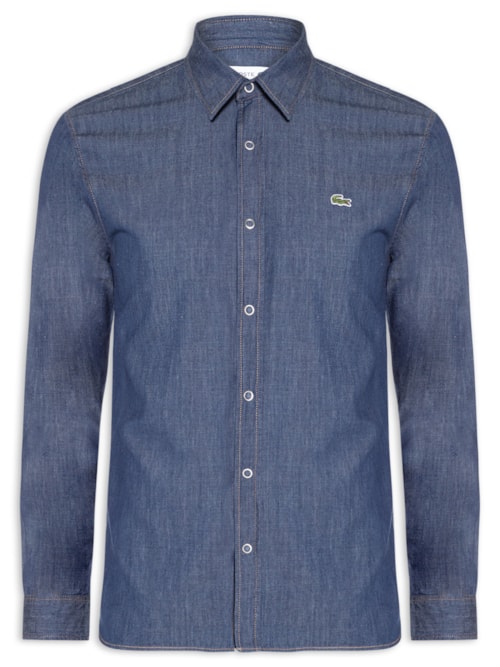 Camisa Masculina Denim Regular Fit - Azul