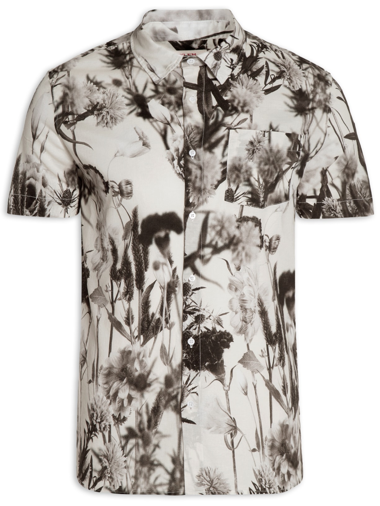 Camisa Masculina Desfoque Light Manga Curta - Off White