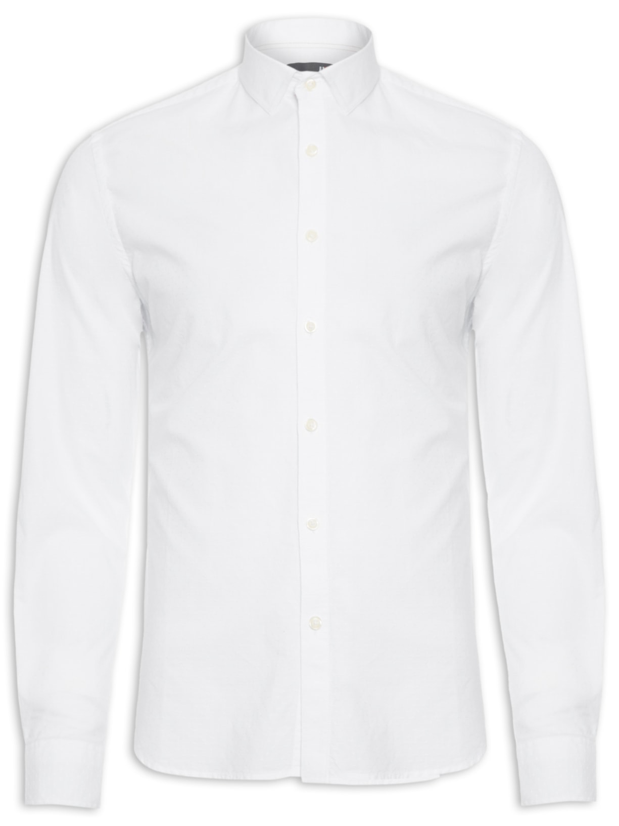 Camisa Masculina Dobby Manga Longa - Branco