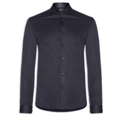 Camisa Masculina Easy Care Tecnológica Slim Fit - Azul