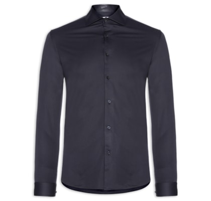 Camisa Masculina Easy Care Tecnológico Slim Fit - Azul