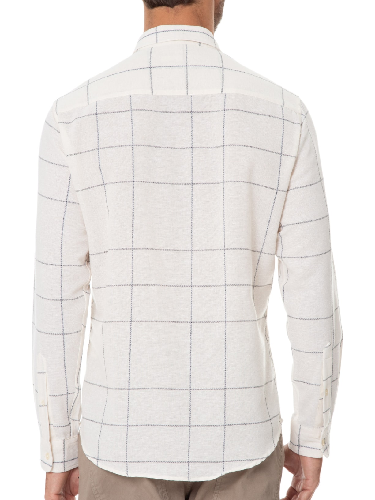 Camisa Masculina Eco Quadros Off White Sergio K