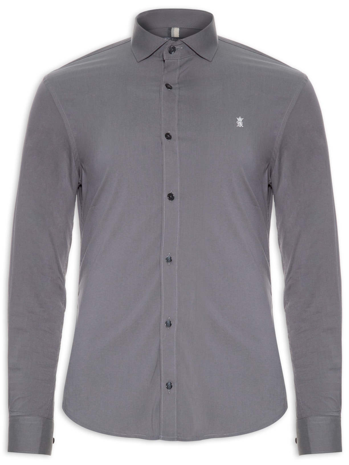 Camisa Masculina Elastano Gorgurão - Cinza