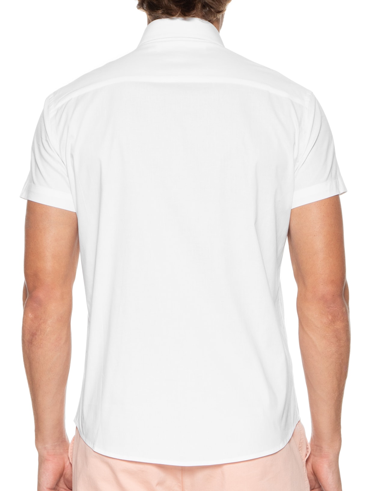 Camisa Masculina Elastano Lisa Branco Sergio K