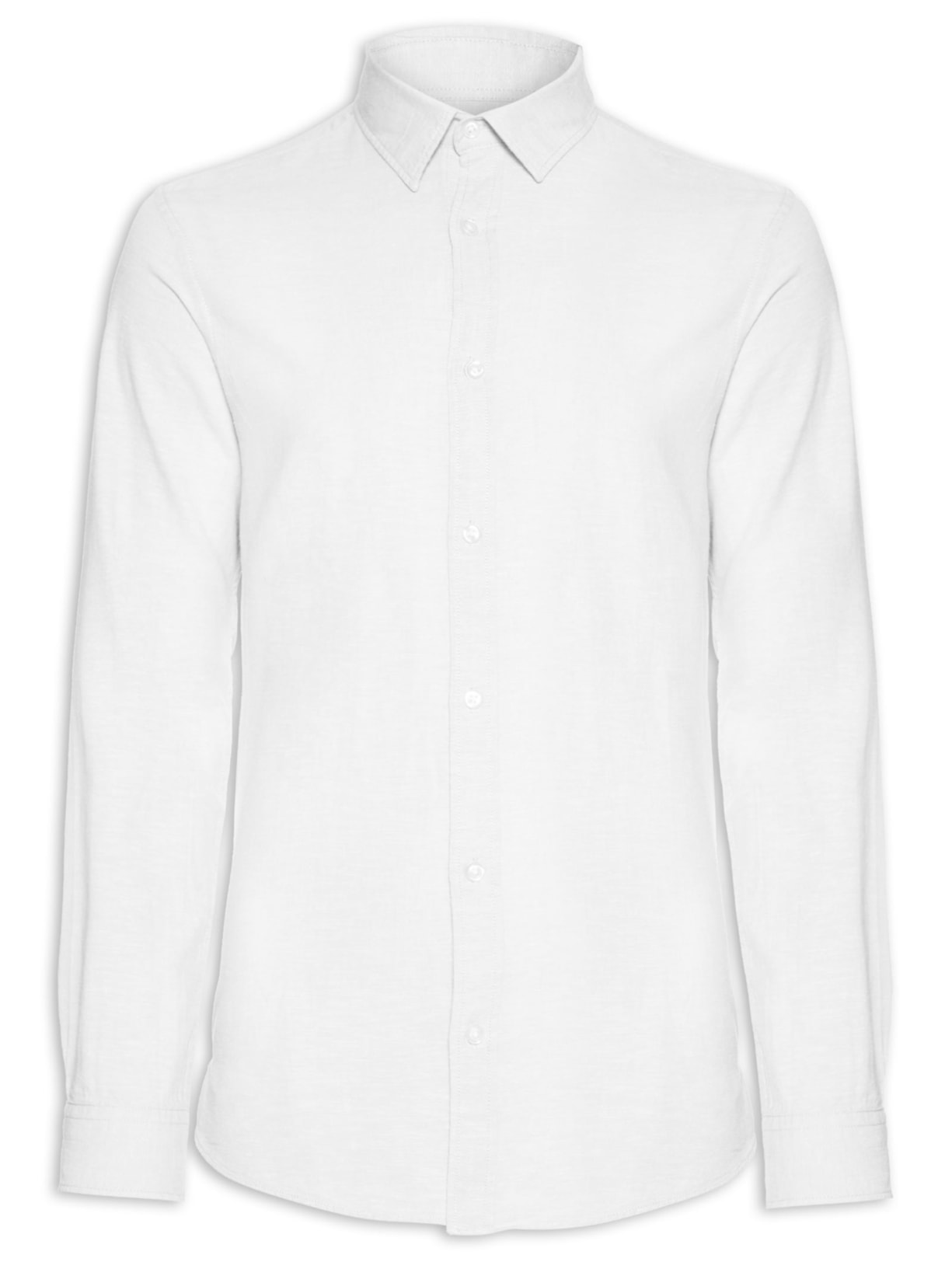Camisa Masculina Em Blend De Linho - Branco