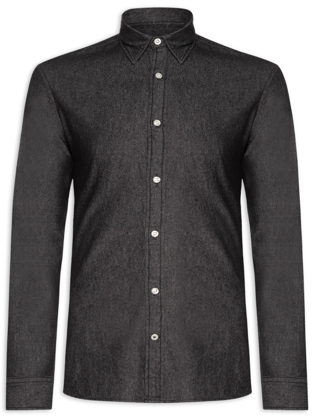 Camisa Masculina Em Denim - Preto