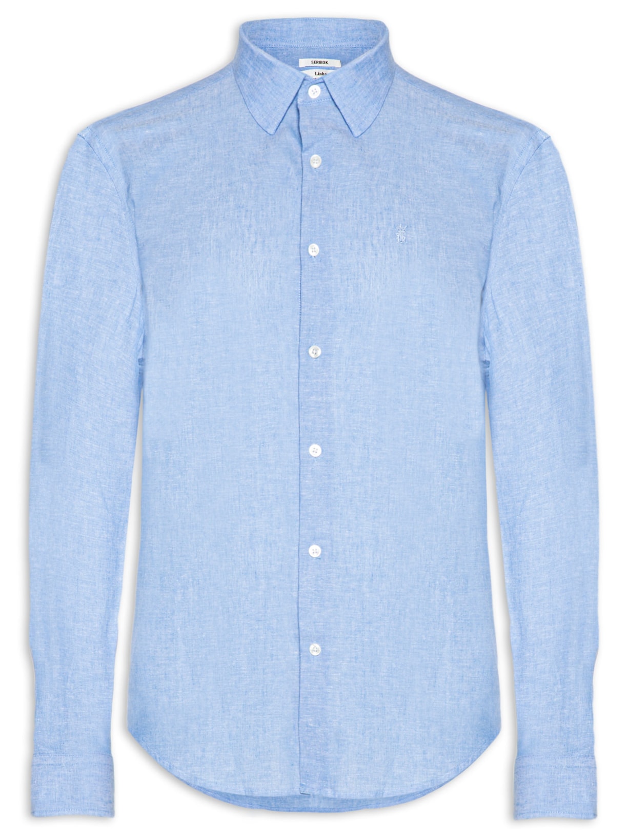 Camisa Masculina em Linho - Azul