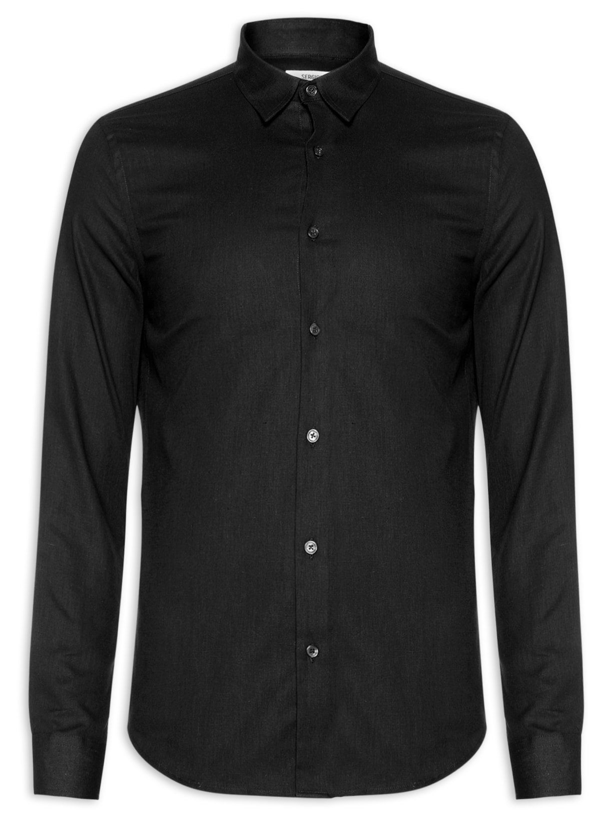 Camisa Masculina Em Linho - Preto