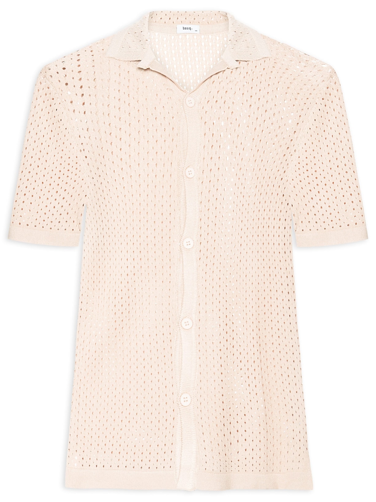 Camisa Masculina Em Tricot - Bege