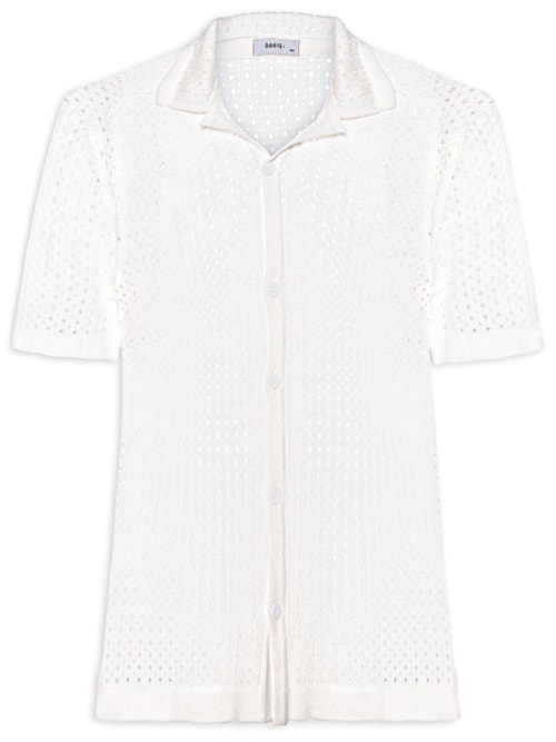 Camisa Masculina Em Tricot - Off White