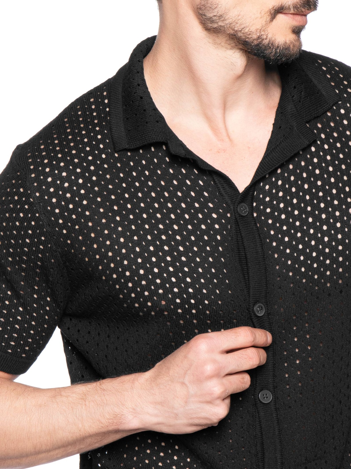 Camisa Masculina Em Tricot Preto Basiq Men
