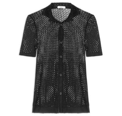 Camisa Masculina Em Tricot - Preto