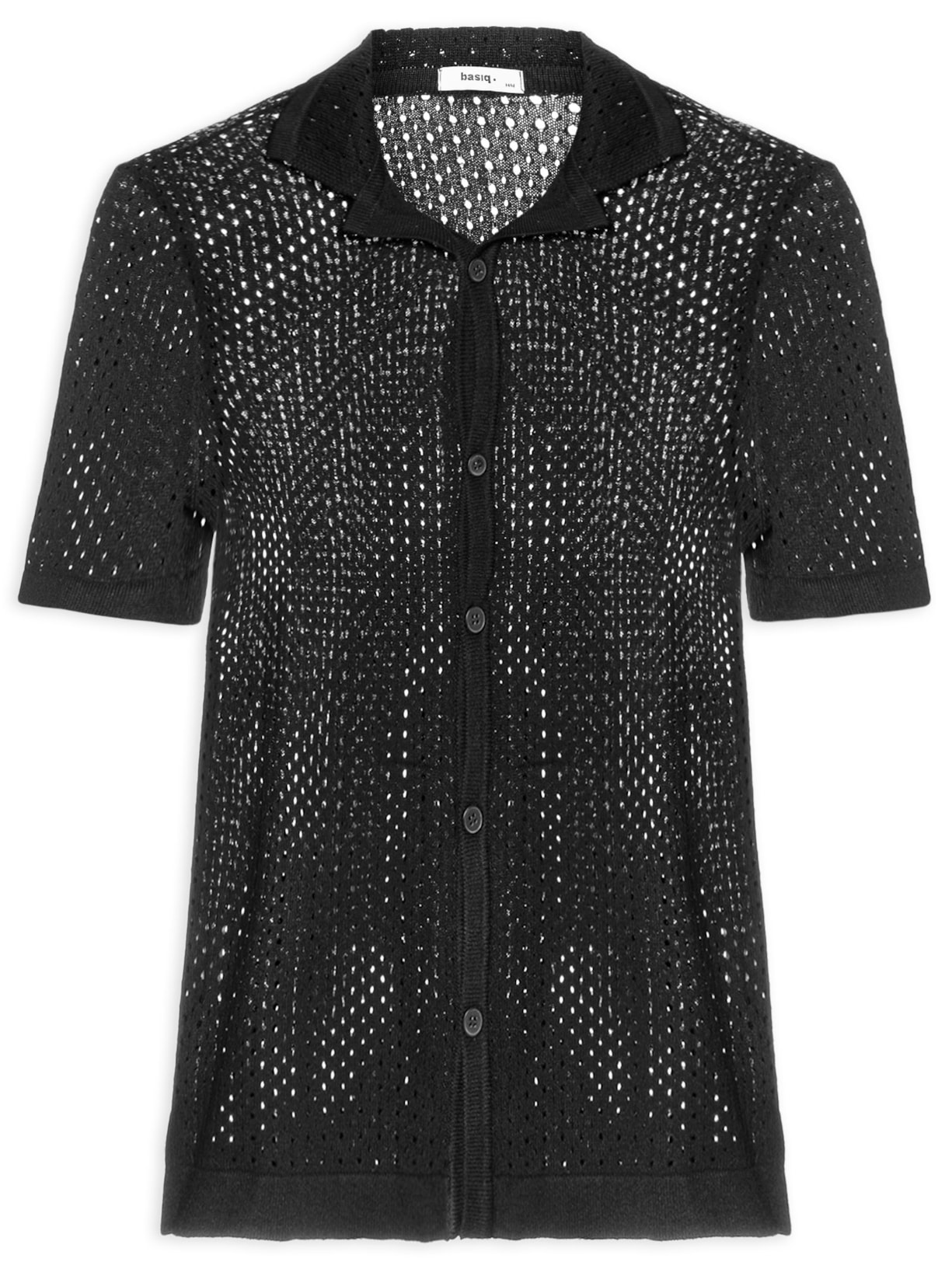 Camisa Masculina Em Tricot - Preto