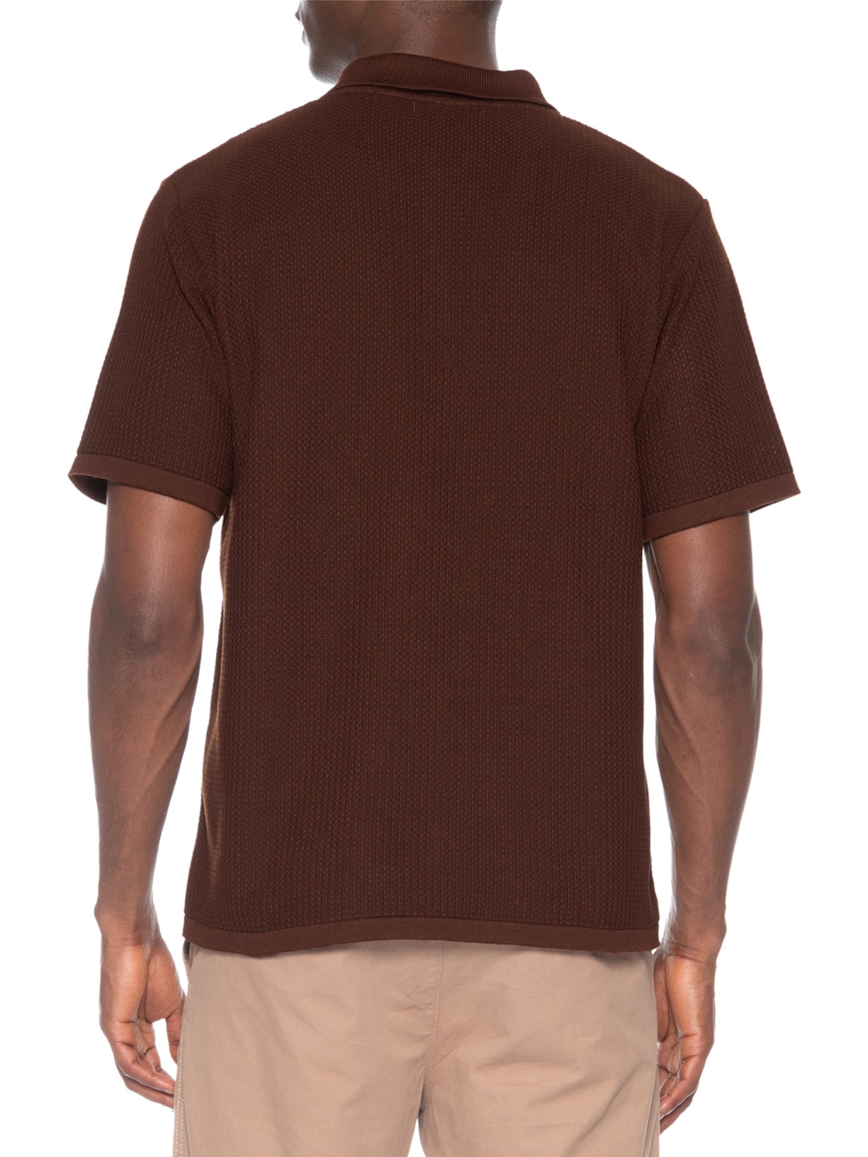 Camisa Masculina Em Tricot Regular Marrom Basiq Men
