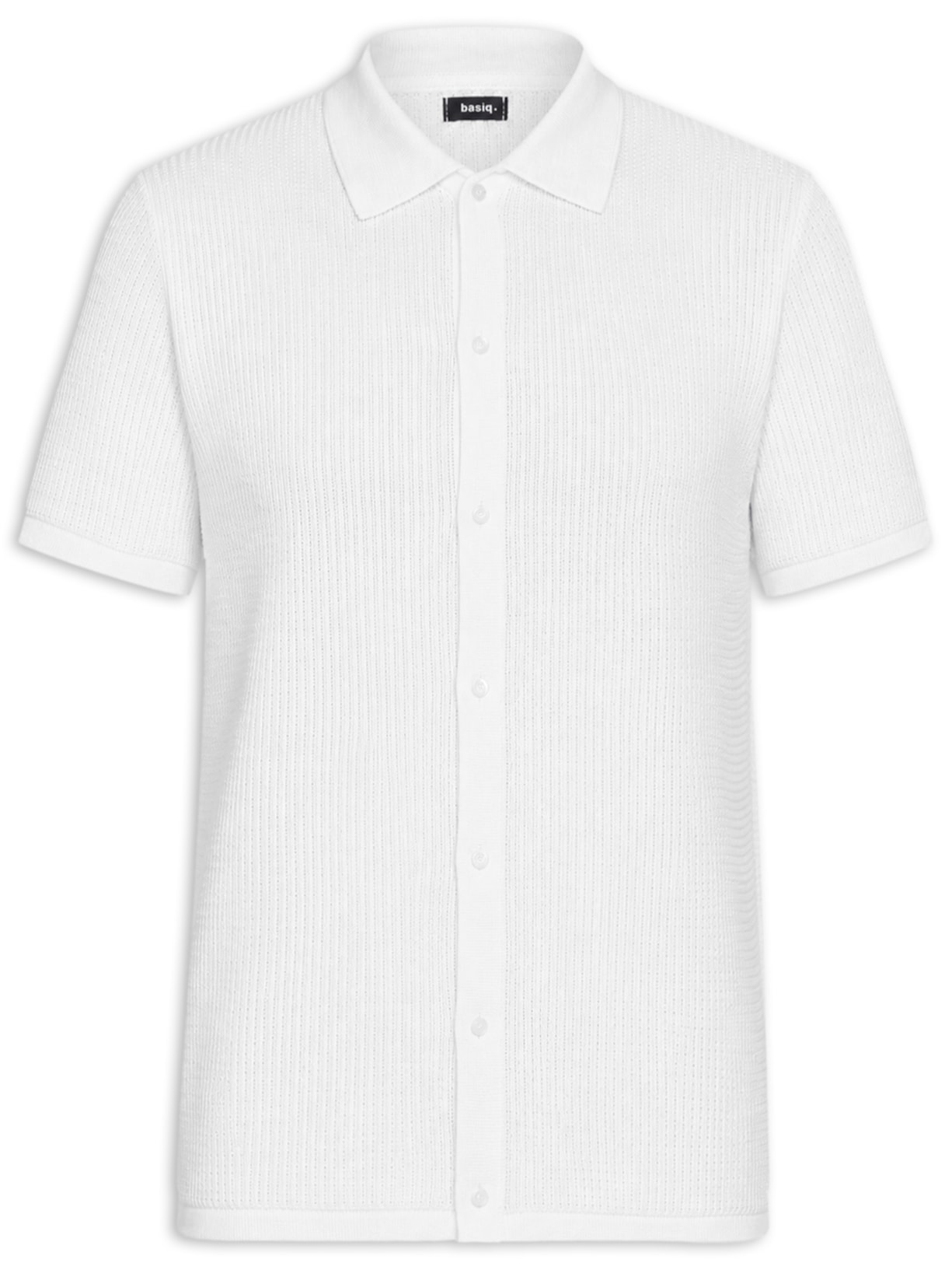 Camisa Masculina Em Tricot Regular – Branco Basiq Men
