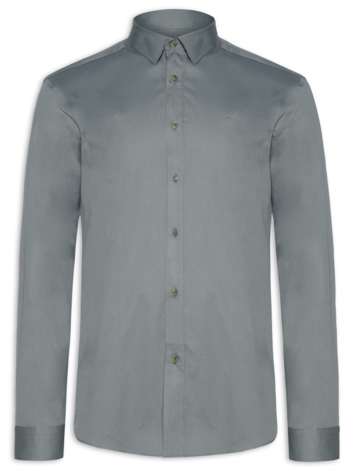 Camisa Masculina Empire Regular Fit Em Sarja - Cinza