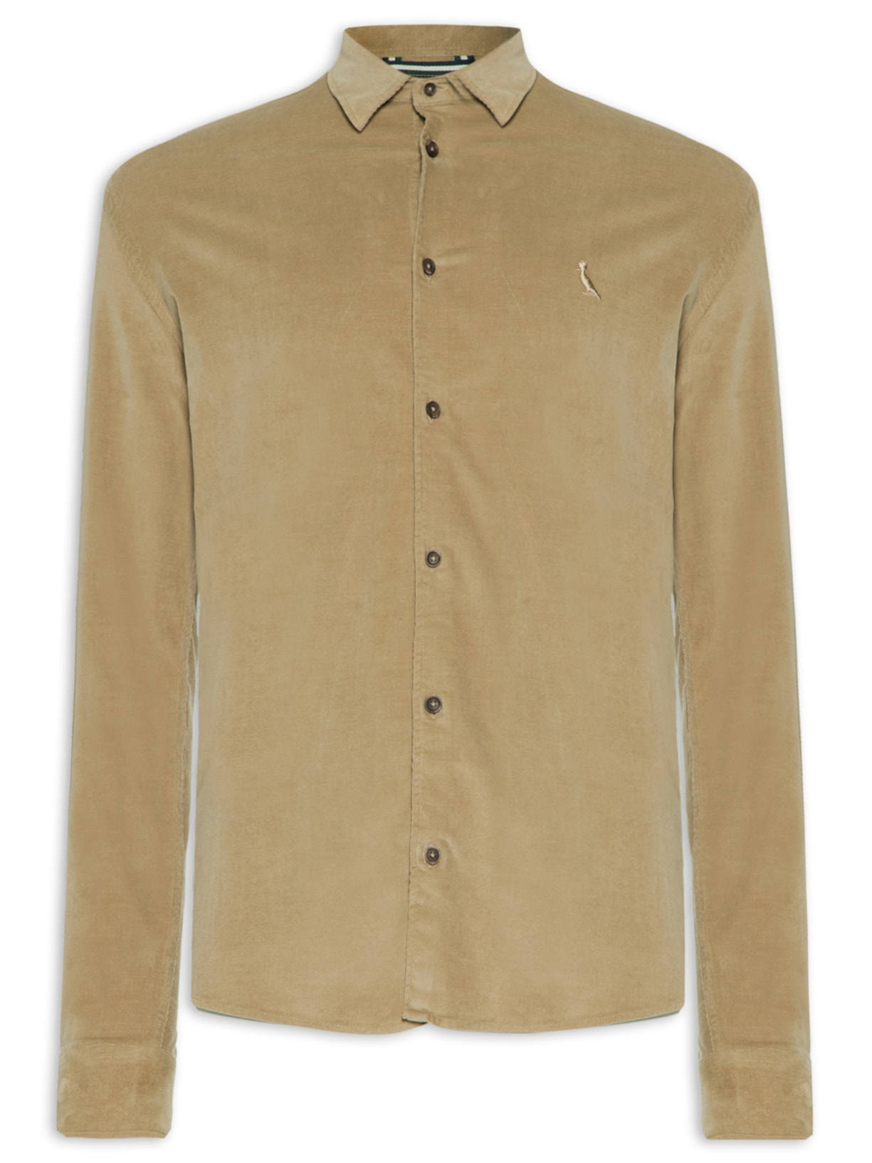 Camisa Masculina Enxuto Corduroy - Bege