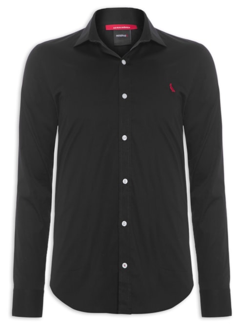 Camisa Masculina Enxuto Cores Elastano - Preto