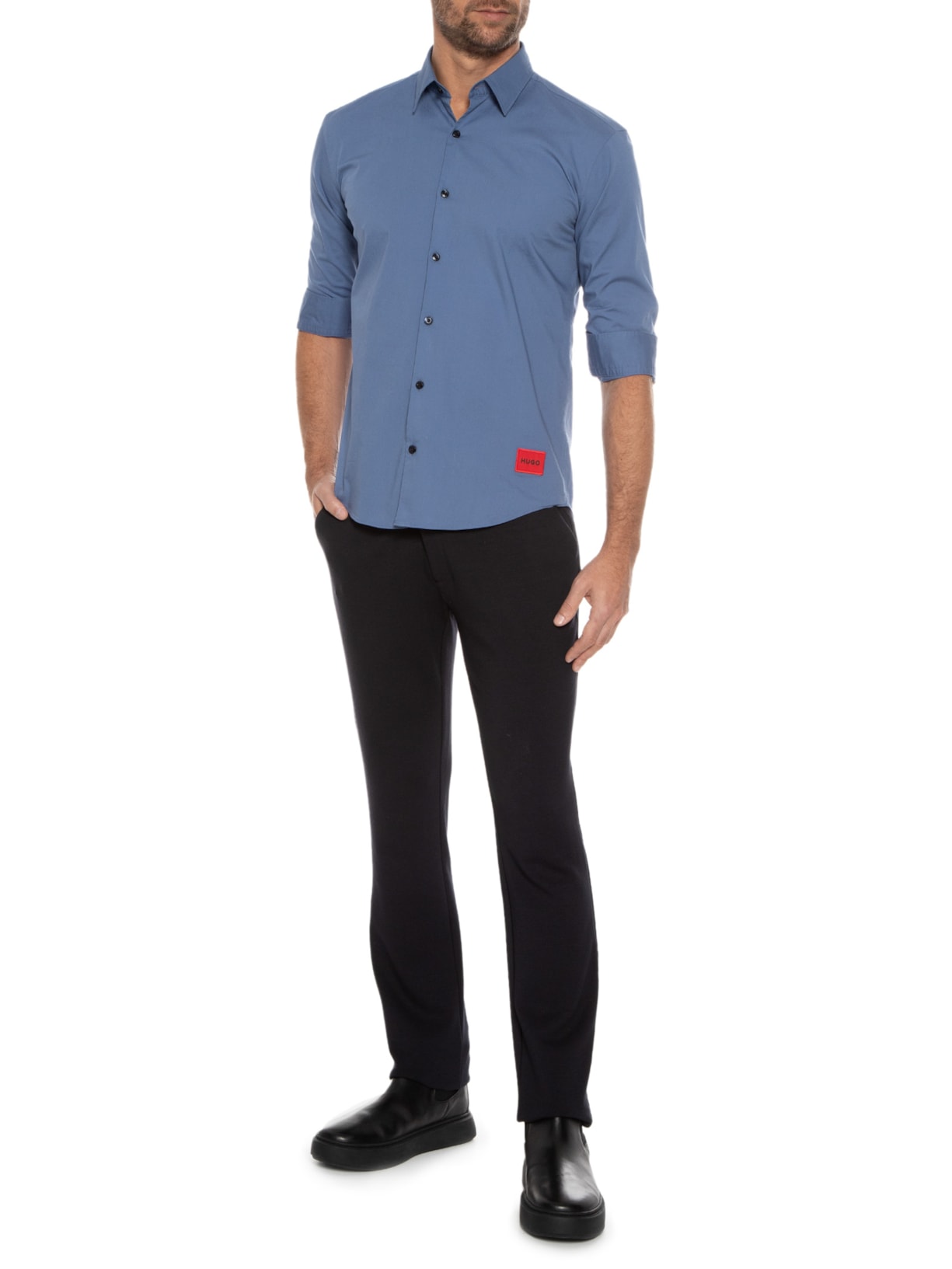 Camisa Masculina Ermo Azul Hugo