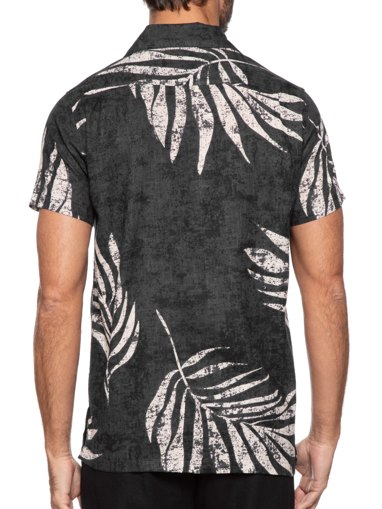 Camisa Masculina Estampa Orgânica Preto Basiq Men