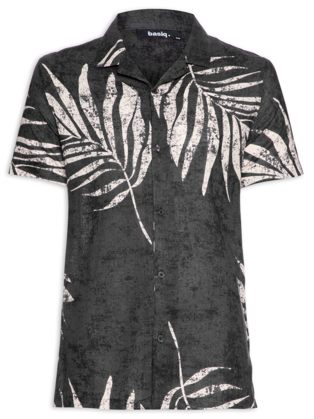 Camisa Masculina Estampa Orgânica - Preto