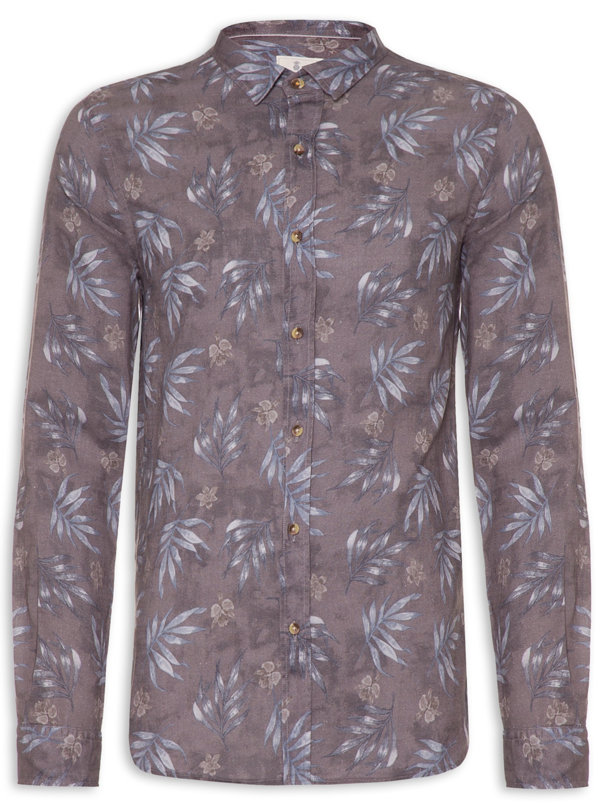 Camisa Masculina Estampa Trancoso - Cinza