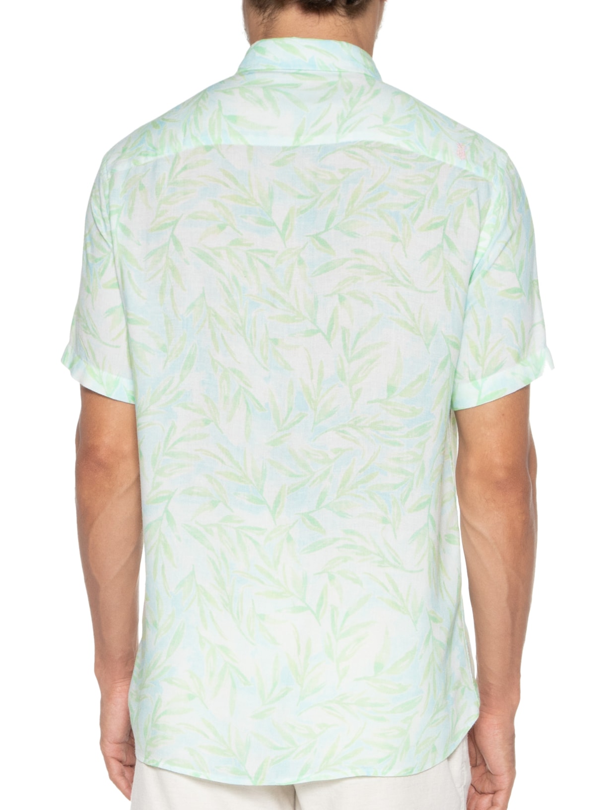Camisa Masculina Estampada Cancun Manga Curta Verde Pineapple