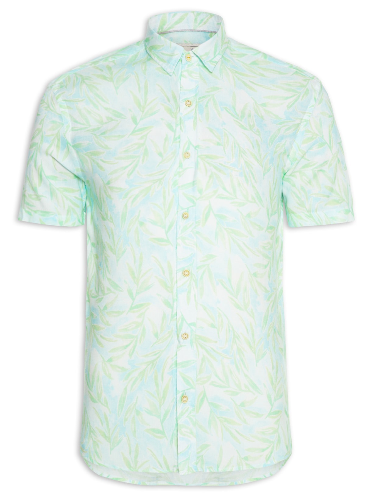 Camisa Masculina Estampada Cancun Manga Curta - Verde