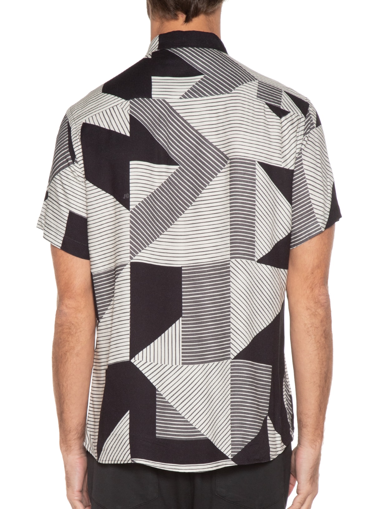 Camisa Masculina Estampada Geo Preto Jab