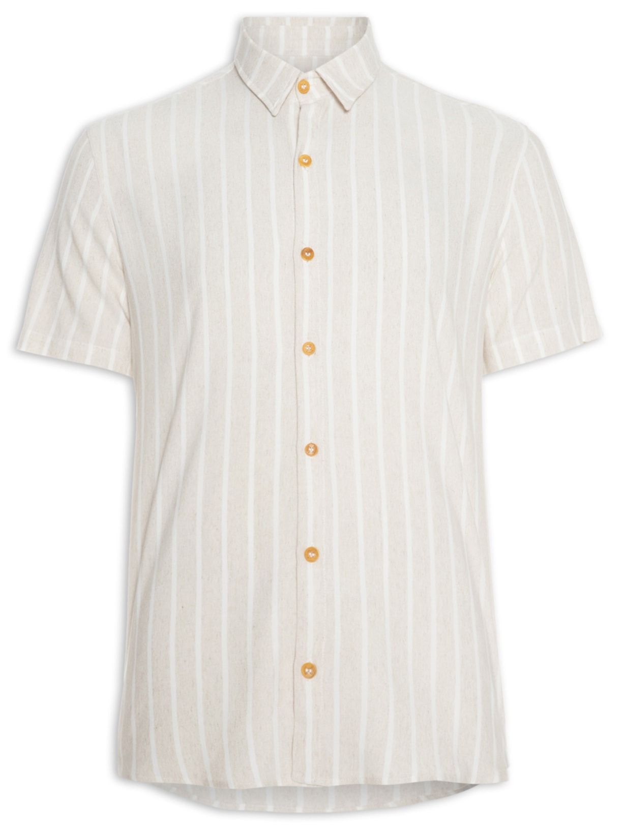 Camisa Masculina Estampada Manga Curta - Bege