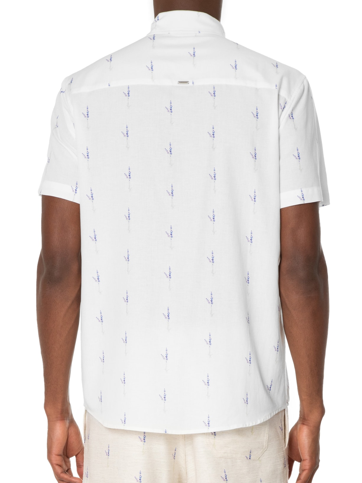 Camisa Masculina Estampada Manga Curta Branco Barche