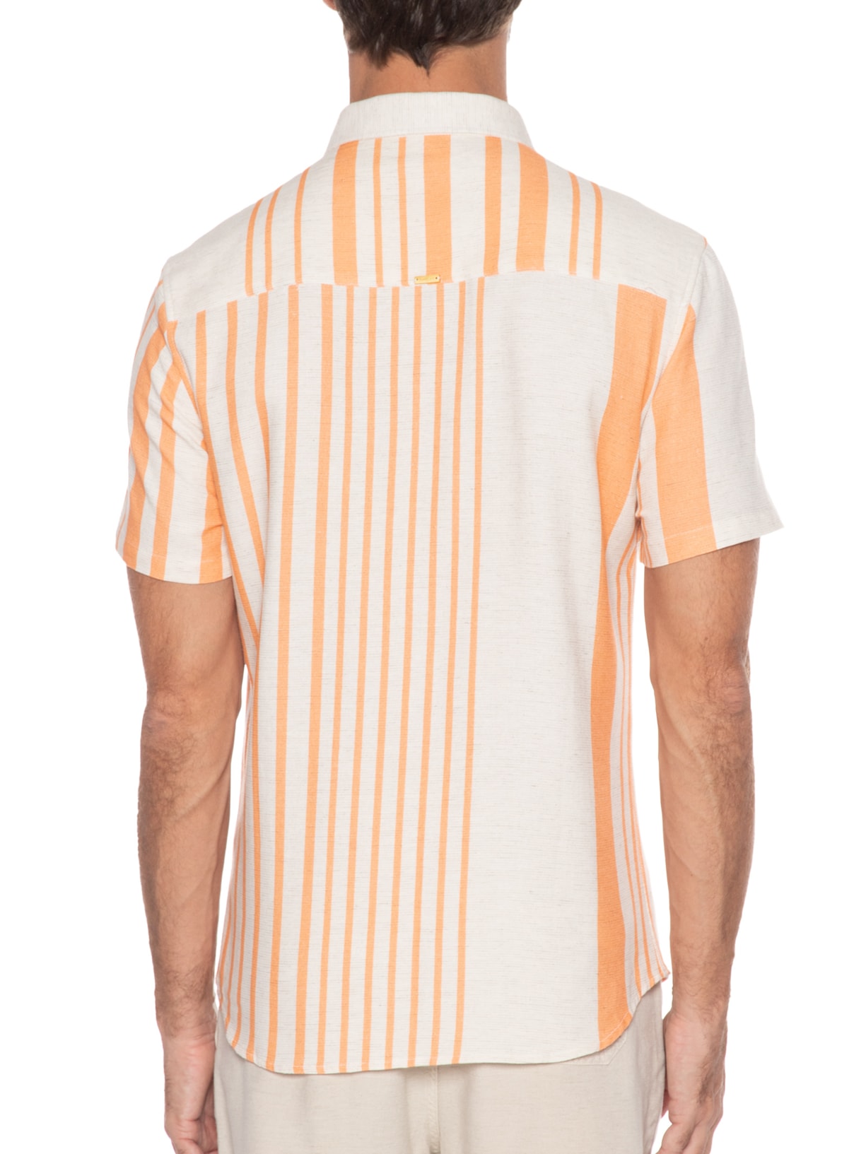 Camisa Masculina Estampada Manga Curta Laranja Barche